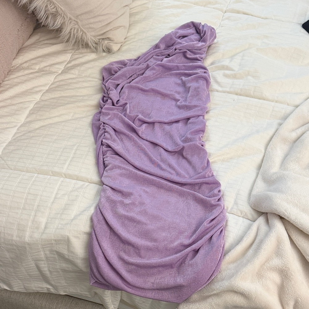 Lavender One-Shoulder Dress